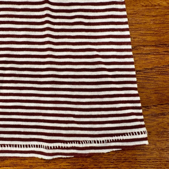 Rag & Bone Michal Crop Scoop Neck Tank, Burgundy Stripe, Small - Picture 7 of 7